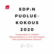 SDP:n puoluekokous 2020